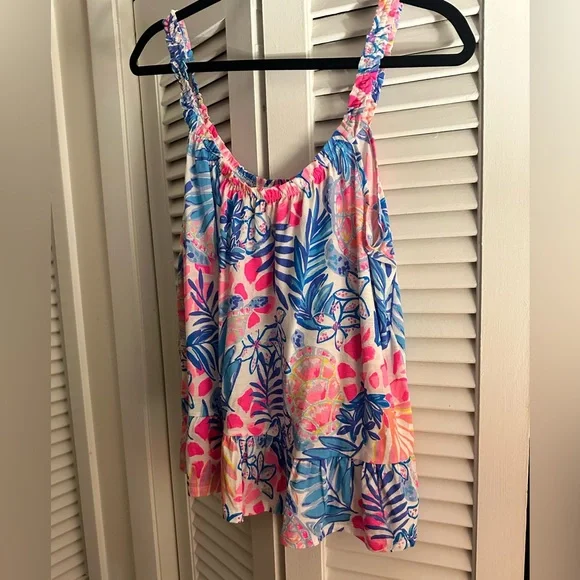 Lilly Pulitzer Pink and Blue Loro Tank Top - Picture 3 of 4